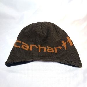 Youth Carhartt Hat Beanie Brown Tan Earflaps